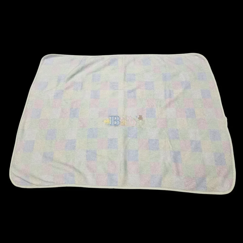 Baby Connection BABY Blanket Checkered Pastel Fleece Unisex‎ Boy Girl